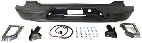 Step Bumper Face Bar and Pad for 2000-2006 Suburban/Yukon, with Pad Provision, Mounting Bracket Included, Powdercoated Black, Replacement