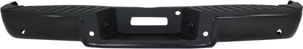 Step Bumper Face Bar and Pad for 2006-2008 Ford F-150 with Pad Provision, without Mounting Bracket, Powdercoated Black, Hitch Style, with Rear Object Sensor Holes, Fleetside, Replacement
