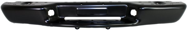 Step Bumper Face Bar for Chevrolet S10 Pickup 1998-2004, without Pad, with Pad Provision, without Mounting Bracket, Powdercoated Black, Fleetside, Factory Installed, Replacement