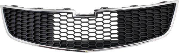 Front Bumper Grille for Chevrolet Cruze 2011-2014, Eco Model, 1.4 Liter Engine, Plastic Material, Chrome Shell/Painted Black Insert, Replacement