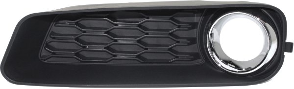 Front Fog Light Molding for Dodge Avenger 2011-2014, Left (Driver), Textured Black with Chrome Ring, Replacement