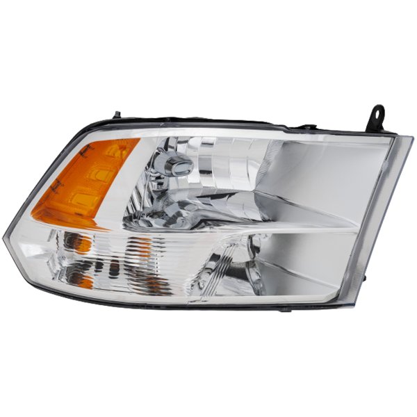 Headlight Assembly for Dodge Ram Full Size P/U 2009-2012, Right (Passenger), Halogen with Quad Lights, Code LME, Replacement
