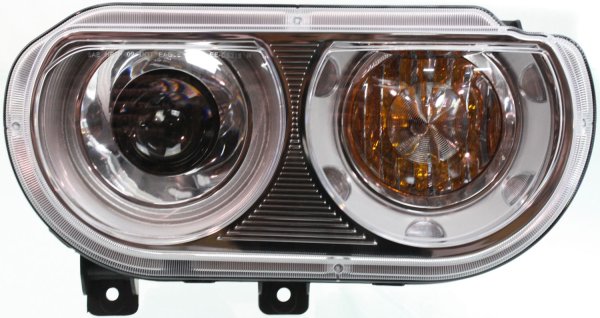 Headlight Right (Passenger) Lens and Housing, Xenon, without High-Intensity Discharge Kit for Dodge Challenger 2008-2014, Replacement