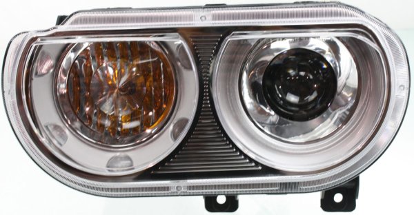 Headlight for Dodge Challenger 2008-2014, Left (Driver), Lens and Housing, Xenon, without HID Kit, Replacement