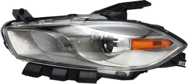 Headlight for Dodge Dart 2013-2016, Left (Driver) Side, Lens and Housing, Xenon, without HID Kit, Chrome Interior, Replacement