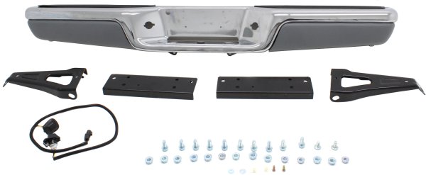 Step Bumper Face Bar and Pad for 1997-2004 Dakota with Pad Provision and Mounting Bracket, Chrome, Replacement