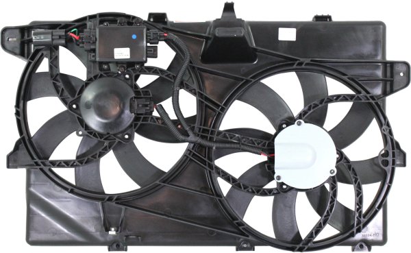 Radiator Fan Assembly for Ford Edge 2007-2014, Lincoln MKX 2007-2015, V6, without Tow Package, with Control Module, Replacement