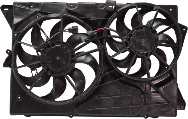 Radiator Fan Shroud Assembly for 2010-2012 Ford Flex/MKT & 2011-2012 Explorer, Dual Fan, without Control Module, Replacement