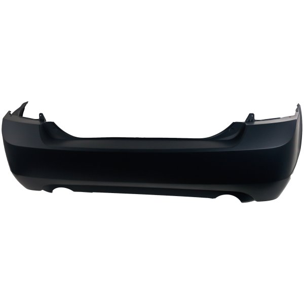 Rear Bumper Cover for 2006-2009 Ford Fusion, 3.0L Engine, Primed (Ready to Paint), with Dual Exhaust Holes, Replacement