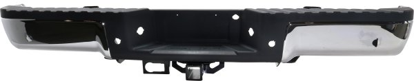 Step Bumper, Face Bar and Pad for Ford F-150 2009-2014, Chrome, without Mounting Bracket, with Pad Provision, Rear Object Sensor Holes, Upgrade Towing Package, Excluding Raptor Model, Styleside, Replacement