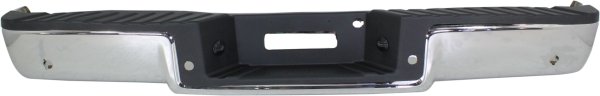 Step Bumper Face Bar and Pad for 2006-2008 Ford F-150/Mark LT, with Pad Provision, without Mounting Bracket, Chrome Finish, for Fleetside w/Towing Package, Rear Object Sensor Holes, Replacement