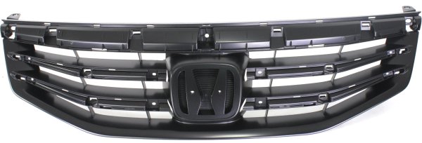Grille for Honda Accord 2011-2012, Textured Black Shell and Insert, Sedan, Replacement