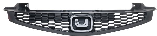 Grille for 2012-2013 Honda Civic, Painted Black Shell and Insert, Suitable for Coupe, Deluxe, EX, EX-L, LX Model Types, Replacement