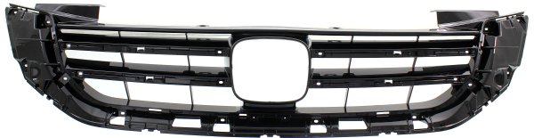 Grille for Honda Accord 2013-2015 Sedan, 6 Cylinder, Painted Black Shell and Insert, Replacement
