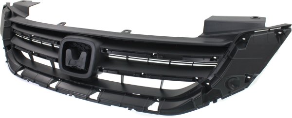Textured Gray Shell and Insert Grille for 2013-2015 Honda Accord Sedan, 4 Cylinder, Excludes Hybrid Model, USA Built Vehicle, Replacement