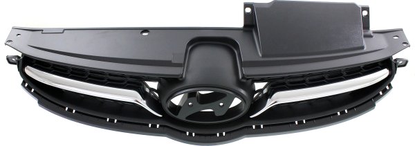 Grille for Hyundai Elantra 2011-2013, Gray Shell and Insert with Chrome Insert, Limited Model, for Korea Built Vehicle, Replacement