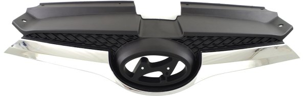 Textured Black Shell and Insert Grille for Hyundai Veloster 2012-2017, with Chrome Molding, without Turbo, Replacement