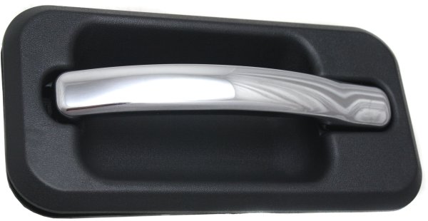 Rear Exterior Door Handle for Hummer H2 2003-2009, Left (Driver), Textured Black Bezel, Chrome Lever, Replacement