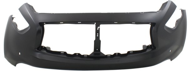 Front Bumper Cover for Infiniti FX35/FX50/FX37 (2012-2013), QX70 (2014-2017) with Premium Package, Parking Aid Sensor Holes, Primed (Ready to Paint), Replacement