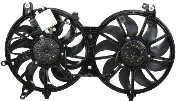 Radiator Fan Assembly with Controller for Nissan 370Z (2009-2020) Automatic Transmission (2009-2011)/Infiniti Q60 (2014-2015) Manual Transmission, includes Control Module, Replacement