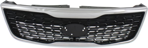 Grille for Sorento 2014-2015, Painted Black Shell and Insert with Chrome Molding, Without Sport Package, Replacement