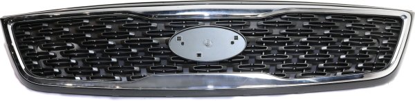 Grille for Sorento 2014-2015, Painted Silver Shell and Insert with Chrome Molding, Sport Package, Kia Replacement
