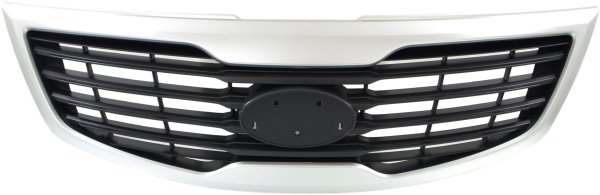 Grille for Kia Sportage 2011-2012, Silver Shell/Black Insert, Replacement