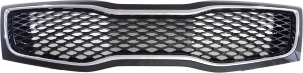 Black Shell and Insert Grille for 2014-2016 OPTIMA, Chrome Molding, Suitable for 2014-2015 LX and Hybrid LX Models, USA Built Vehicle, Replacement