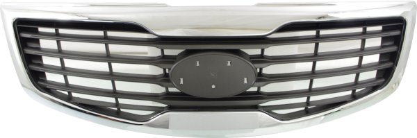 Chrome Shell/Painted Gray Insert Grille for 2013 Kia Sportage with Chrome Molding, 2.4L Engine, Replacement