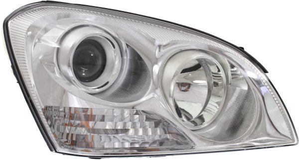 Headlight Assembly for Optima (2007-2008), Right (Passenger), Halogen, with Chrome Insert, without Appearance Package, From April 16, 2007, Replacement