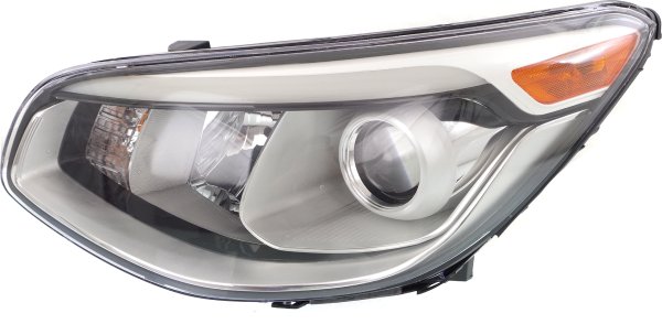 Headlight Assembly for Kia Soul 2014-2016, Left (Driver), Halogen, Projector Type, without Leveling System, Replacement