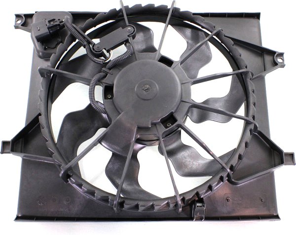 Radiator Fan Shroud Assembly for Kia Soul 2010-2011, 1.6L Engine, Includes Resistor, Replacement