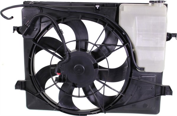 Radiator Fan Shroud Assembly for Kia Forte 2010-2012, Manual Transmission, Includes Coolant Tank, Replacement