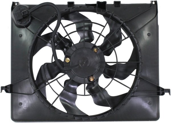 Radiator Fan Assembly for Hyundai Sonata/Kia Optima 2011-2013, 2.0L Engine, Includes Resistor, Replacement