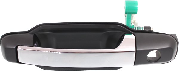 Front Exterior Door Handle for 2003-2009 Kia Sorento EX Model, Left (Driver), Primed (Ready to Paint) Bezel, Chrome Lever, with Hole, Replacement