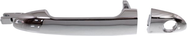 Front Exterior Door Handle for Kia Spectra 2004-2009, Left (Driver), All Chrome, Handle+Cover, with Keyhole, New Body Style, Replacement