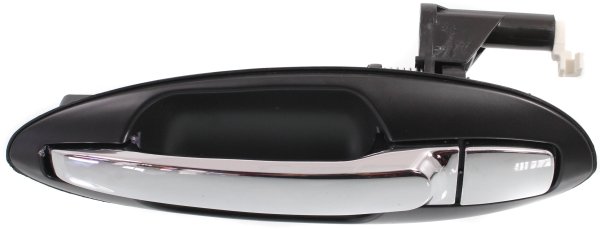 Rear Exterior Door Handle in Chrome-Black for 2001-2006 Kia Optima/Magentis and 2002-2005 Hyundai Sonata, Old Body Style, Left (Driver) Side, Replacement