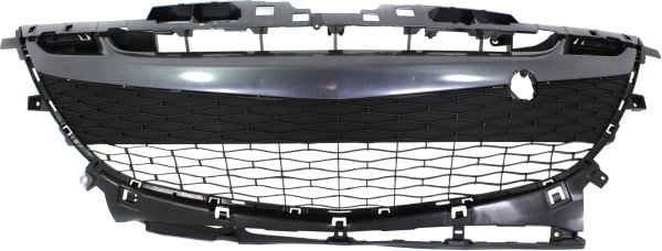 Front Bumper Grille for 2010-2011 Mazda 3, Gray, 2.5L Engine, Replacement
