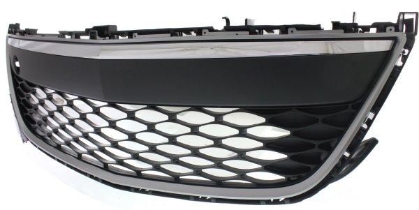 Front Bumper Grille for Mazda CX-7 2010-2012, Chrome, with Fog Lights, Replacement