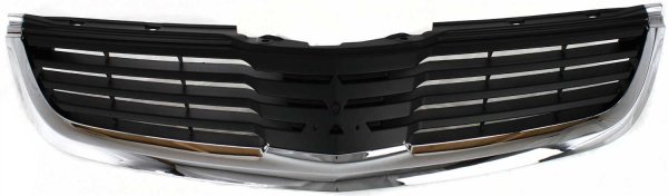 Grille for 2007-2008 Mitsubishi Galant, Chrome Shell with Painted Black Insert, Excluding Ralliart Model, Replacement