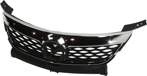 Grille for Mazda CX-9 2010-2012, Chrome Shell and Insert without Logo, Replacement