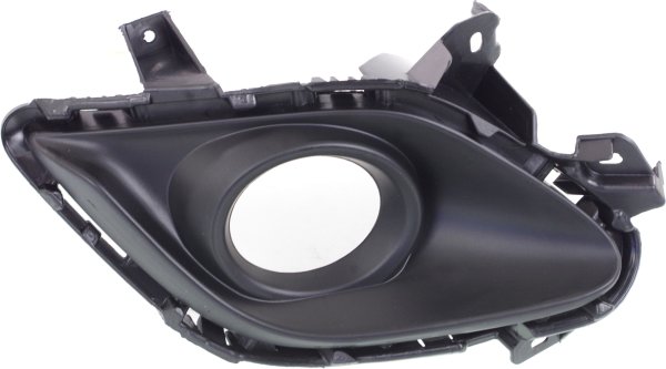 Front Fog Light Molding for Mazda 6 2014-2017 Left (Driver), Textured Black, Plastic, without LED Light Holes, Replacement