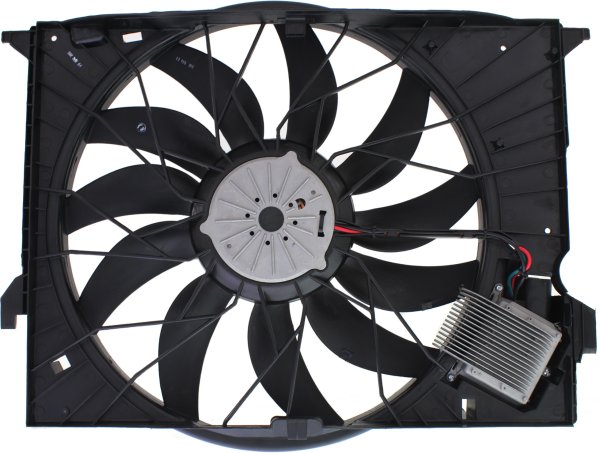 Radiator Fan Shroud Assembly for Mercedes S-Class 2007-2013, CL-Class 2007-2014, CLS63 AMG 2007-2011, with Control Module, Replacement