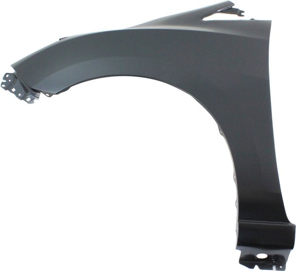 Front Fender for Mazda 5 (2012-2017), Left (Driver), Primed (Ready to Paint), Steel, without Signal Light Hole, without Rocker Molding Hole, Replacement