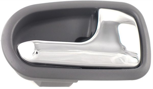 Front Interior Door Handle Right (Passenger) for Mazda 626 (1993-1997) and Protege (1995-2003), Chrome + Gray, Replacement