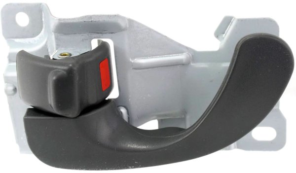 Front Interior Door Handle for Mitsubishi Mirage 1997-2002 / Galant 1999-2003, Left (Driver), Gray, Plastic+Metal, (=Rear), Replacement