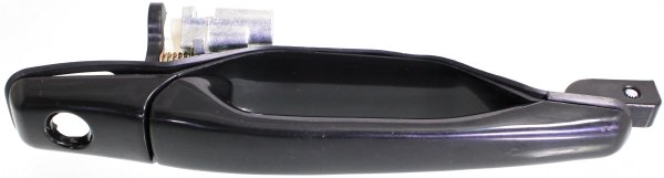 Front Exterior Door Handle for Mitsubishi Lancer 2002-2007, Outlander 2003-2006, Right (Passenger), Smooth Black, with Keyhole, Plastic Material, Replacement