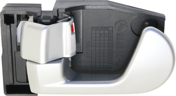 Front Interior Door Handle for Mitsubishi Galant 2004-2012, Left (Driver), Silver, Plastic, Also Fits Rear, Replacement