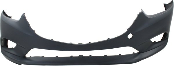 Front Bumper Cover for Mazda 6, 2014-2017, Primed (Ready to Paint), without LED Light Holes, Replacement