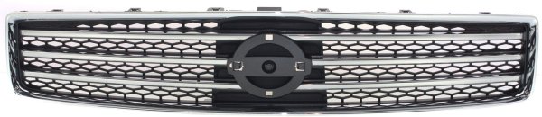Chrome Shell Painted Dark Gray Insert Grille for Nissan Maxima SV Model 2009-2011, Without Sport Package, Replacement